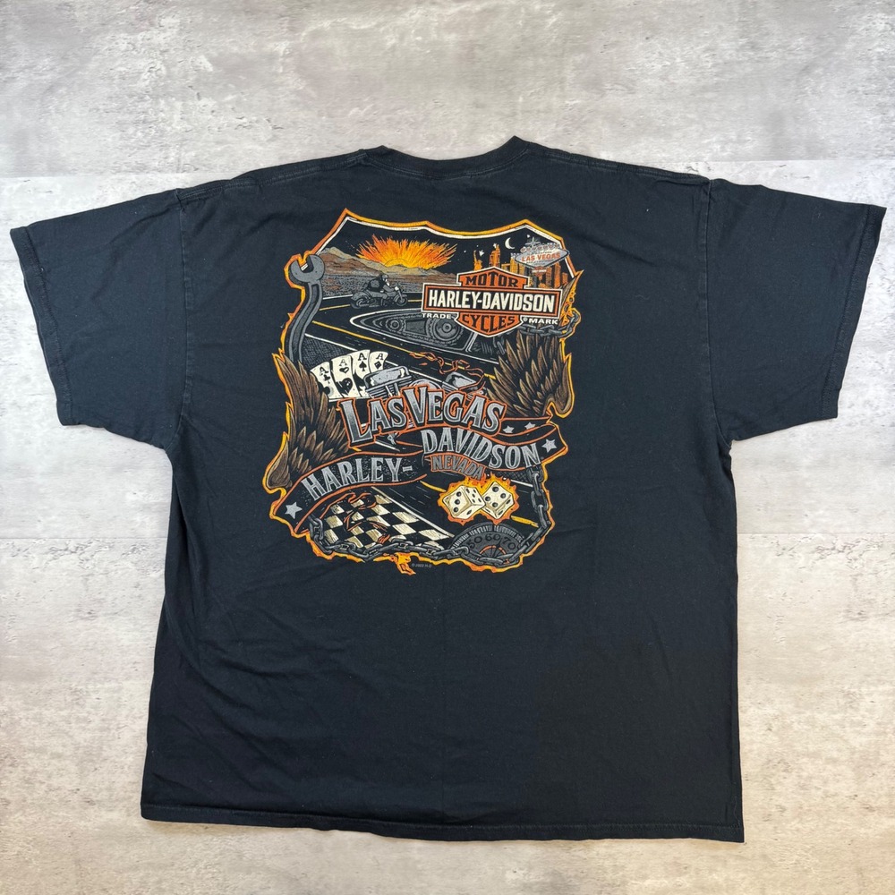Harley-Davidson Las Vegas Nevada Graphic T-Shirt Mens 2XL Black Short Sleeve